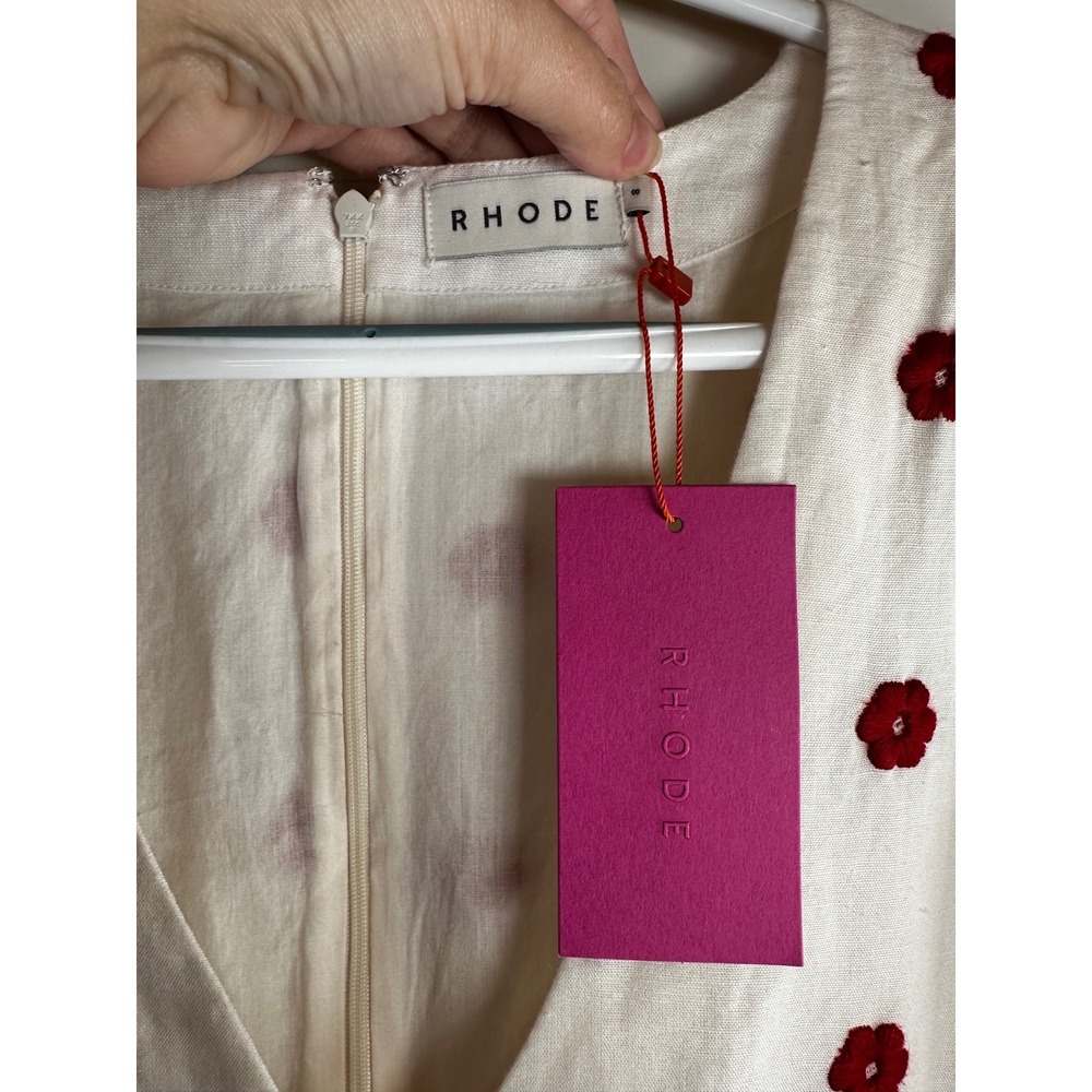 Anthropologie x Rhode Mariana Dress Scarlet Daisy White Red Floral Mini NWT - Picture 4 of 6